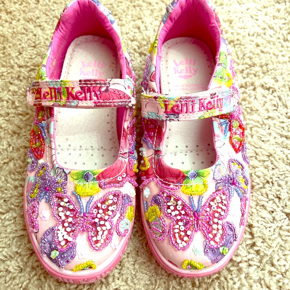 Lelli Kelly Butterfly Beaded Toddler Girls Size 12